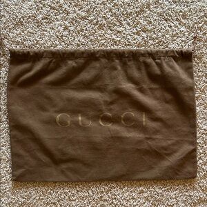 Gucci Brown Cotton Drawstring Dust Bag LARGE